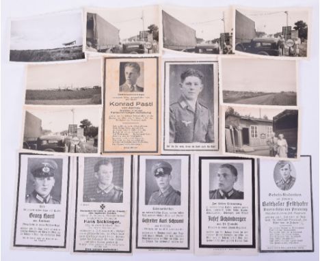 Memorial Cards for German Soldiers Killed in Action During WWII, much personal details and in most cases a photograph, one ki
