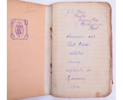 Album Compiled by J C Morris Royal West Kent Regiment Whilst a Prisoner of War in Germany During the Great War, mostly consis