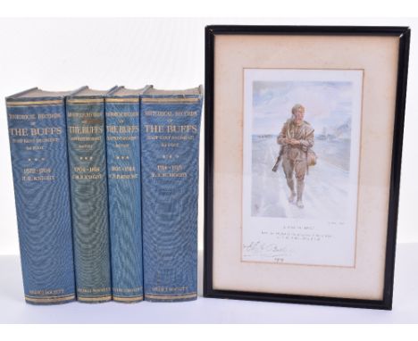 Historical Records of the Buffs, East Kent Regiment, four volumes includes 1914-1919 by Moody, all in vgc blue cloth, gilt, n