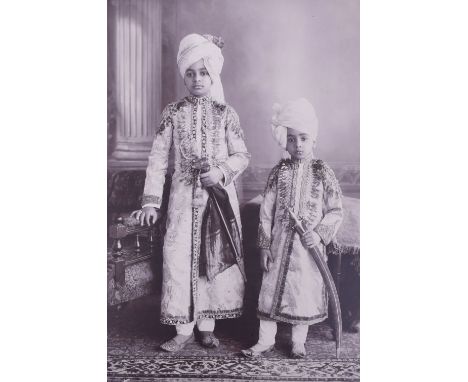 Large Format Studio Photograph of Maharaja Sir Sumer Singh KBE of Jodhpur and His Younger Brother Maharaja Umaid Singh, the i