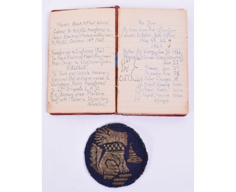 WW2 Chindit’s Diary and Bullion Patch etc. Private Bill Green. The Diary/Notebook provides a fascinating  account of Bill's w