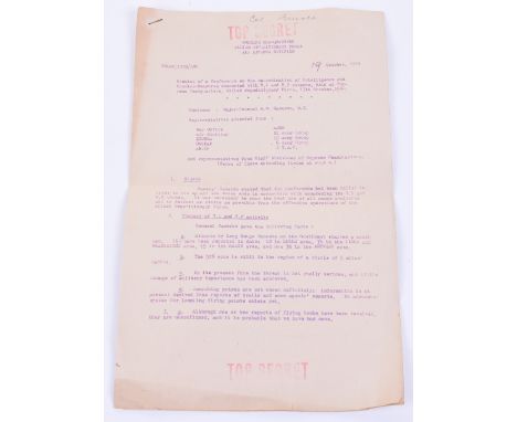 WW2 Top Secret Supreme Headquarters Allied Expeditionary Force (S.H.A.E.F) Air Defence Division Document of German V1 & V2 Ro