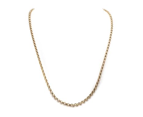 A 9ct gold belcher link chain, with bolt ring clasp and safety chain, London, 610mm long, 12.37gCondition report: Surface mar
