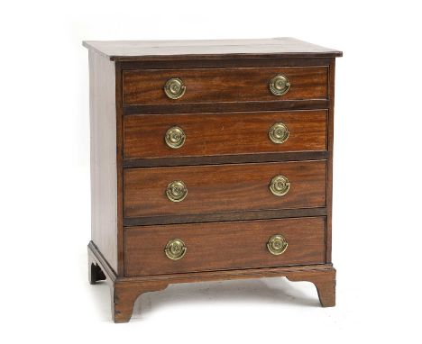 A mahogany four drawer chest of drawers, 19th century, 64cm wide 44.5cm deep 71.5cm highCondition ReportSplit top.