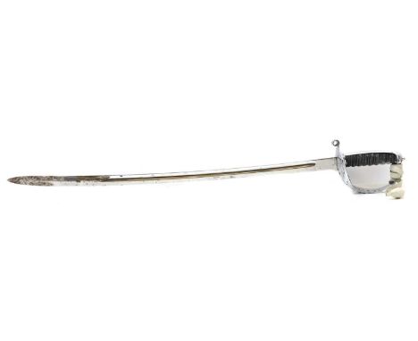 A Royal Horseguard Cavalry sabre,  c.2000, the 67.5cm fullered blade by Wilkinson sword, with double edge tip, scabbard and h