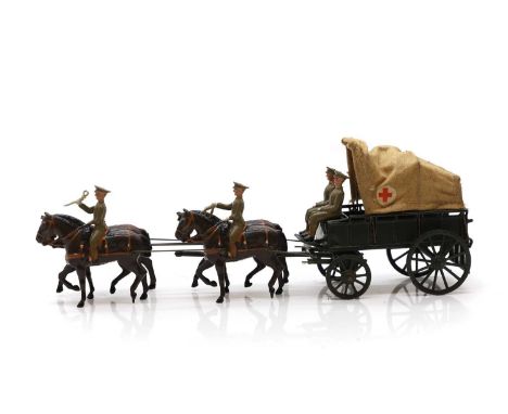 A boxed Britains toy set, Types of the British Army: Royal Army Medical Corps, Red Cross, No. 1450Condition ReportAll with we