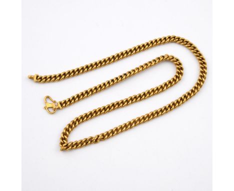 A 22CT GOLD CURB LINK NECKLACE. 40cm long, 40.8 grams.  **BP 22.5% inc VAT + Lot Fee of £8  