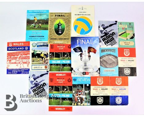 Football programmes and ephemera, including Cardiff City Season 1971-72 Official Programme; Albion News Matchday magazine, Fo