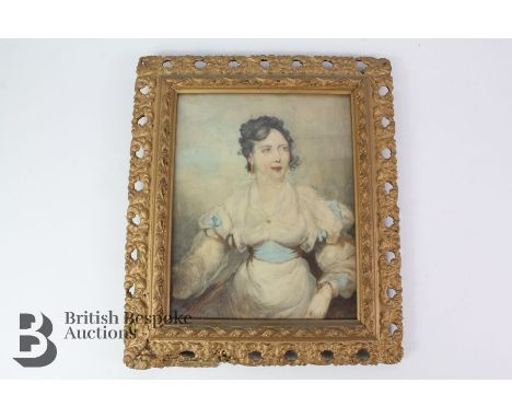 Early 19th century watercolour portrait of a lady, believed to be Rosalie Bicker Caarten, approx 19 w x 25 h cms, framed.&nbs