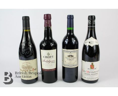 Three bottles of red wine: 1997 M. Chapoutier Les Meysonniers Crozes-Hermitage (Appellation crozes - hermitage controlee), 19