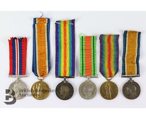 WWI medals 202792 Pte Collier Duke of Cornwall Light Infantry George V medal and Great War medal; together with WWI medals to