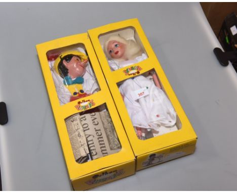 Pelham Puppet, Pinocchio, no. SL7 together with Pelham Puppet of a Fairy, SL3, both in original boxes (2)