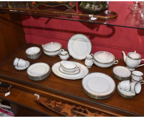 A Noritake Glenabbey pattern dinner and tea service for six including teapot, milk jug, sauce boat and stand,  two tureens an