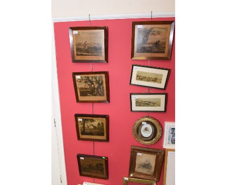 After C Lorraine Smith, engraved by Jukes, a group of five hunting prints together with two coloured hunting prints after F.C