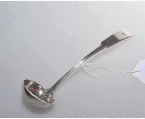 A George III Scottish silver toddy ladle, Edinburgh 1810, fiddle pattern, engraved with a monogram 