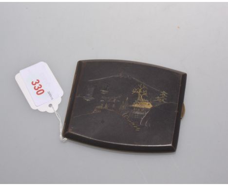 A Japanese Meiji period inlaid cigarette case