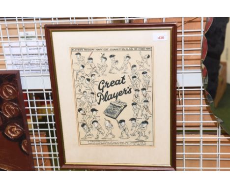 A framed advertising print for Players cigarettes