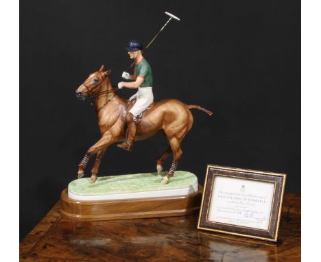 A Royal Worcester model, H.R.H. The Duke of Edinburgh, modelled by Doris Lindner, plinth base, certificate, 51/750, 41cm high