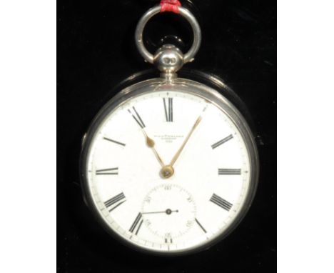 A silver open face pocket watch, by William Wright, London, 4.5cm white dial inscribed with Roman numerals, secondary seconds