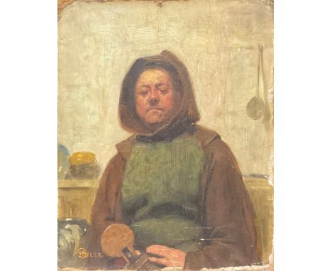 Henry Reynolds Steer (1858 - 1928)Portrait of a Monksigned, oil on board, 25.5cm x 20.5cm 