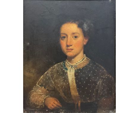 English School (19th century)Portrait of a young ladyoil on board, 31cm x 25cm 