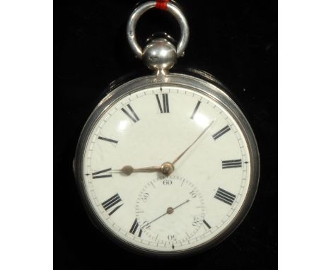 A silver open face pocket watch, by G. C. H. Slight, Edinburgh, 4.5cm white dial inscribed with Roman numerals, secondary sec