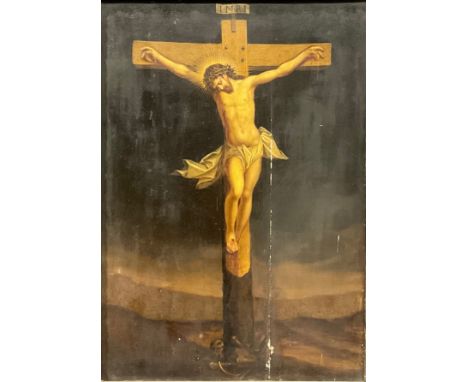 Continental School (19th century)The Crucifixionoil on panel, 47cm x 33cm 