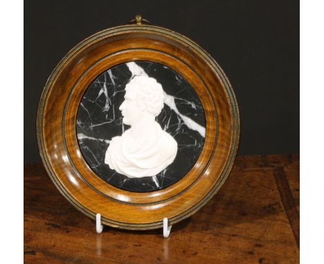The Cult of Byron and Byronmania - a biscuit porcelain relief portrait plaque, of George Gordon Byron, 6th Baron Byron (1788 
