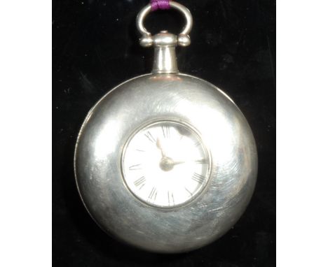 A George III silver half hunter pocket watch, by William Holliwell, Wirksworth, apprentice to John Whitehurst of Derby, 4.5cm