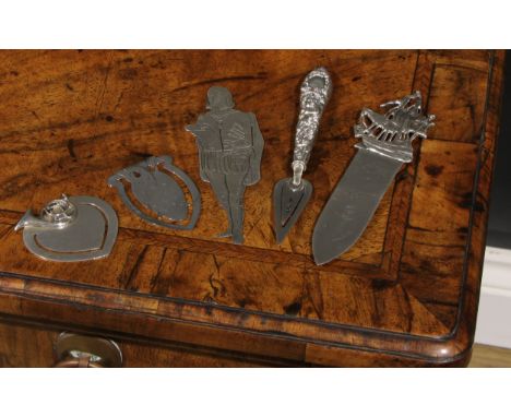 Signopaginophilia - an Victorian silver novelty bookmark, the terminal cast as a sailing ship, the blade engraved with an anc