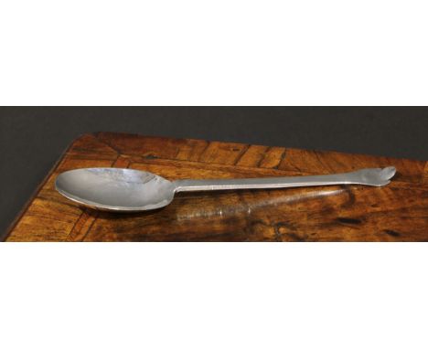 A Charles II silver Trefid spoon, rat tail bowl, 18.5cm long, maker R*, London 1673 