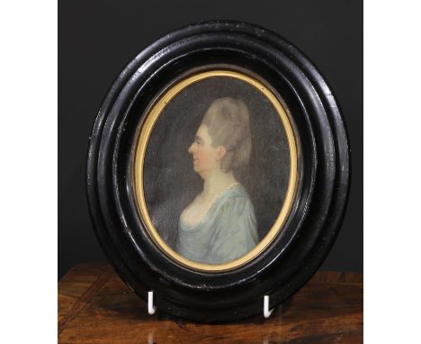 English School (18th century)Portrait of a Ladyoil on copper, oval, 14.5cm x 11cm 