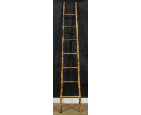 Interior Design - a Japonisme bamboo library ladder, 244.5cm long, 44.5cm wide 
