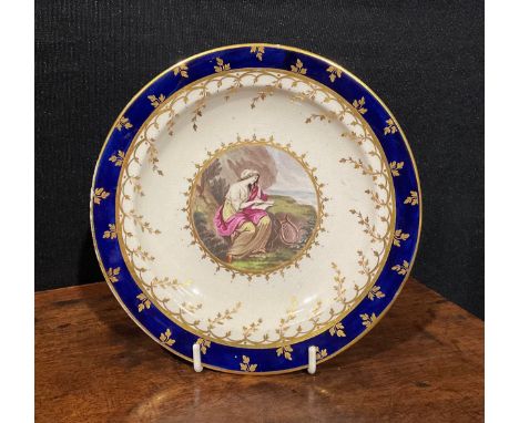 A Chamberlians Worcester 'King of Hanover Service' plate, the circular cartouche painted with Sophia, Goddess of Wisdom, coba