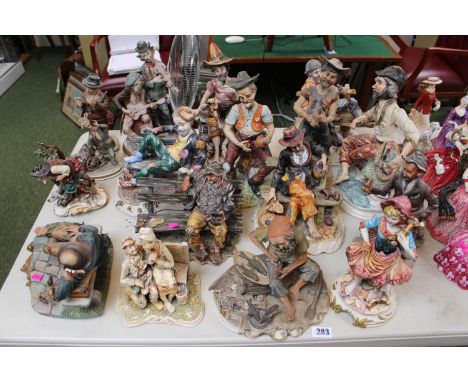 Large collection of Capodimonte ceramic figures 
