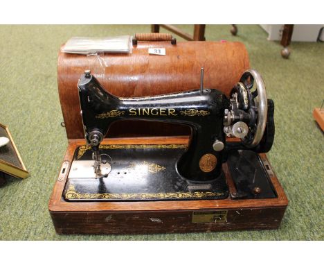 Oak Cased Sewing machine Y1599015 with Instruction Manual 