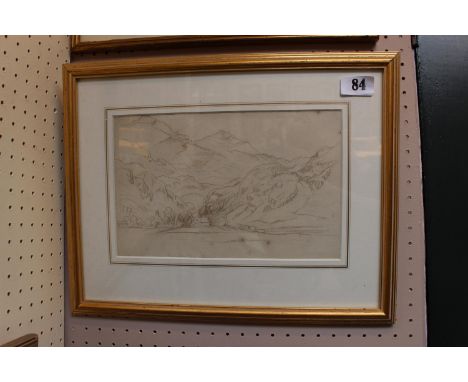 David Cox Senior (1783-1859); Pencil sketch of Snowdon. 28 x 17cm. With Receipt from Park Galleries 