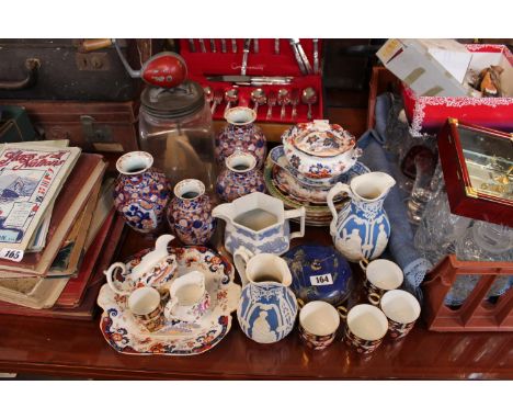Collection of 19thC and later Ceramics inc. Royal Crown Derby, Carltonware, Butter Churn etc 