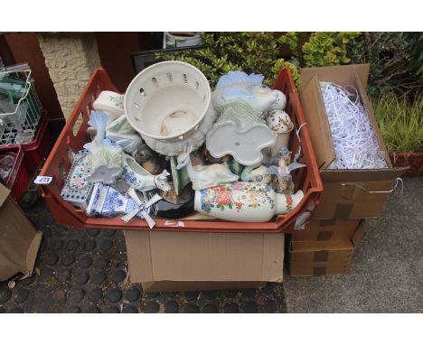 5 Boxes of assorted House clearance ceramic and bygones 