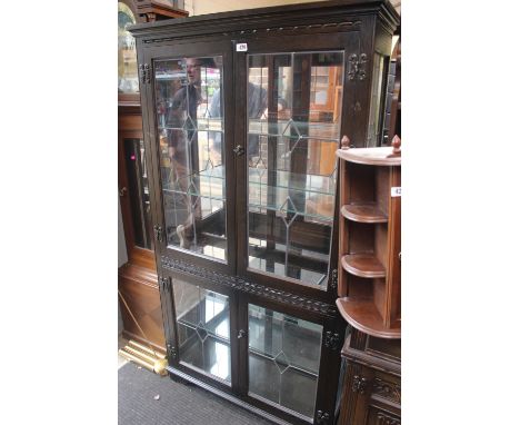 Oak Glazed leaded Old Charm type cabinet 