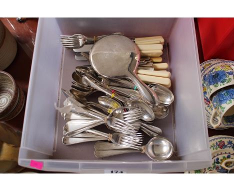 Collection of A1 Plated Flatware and a Silver Dressing table mirror 