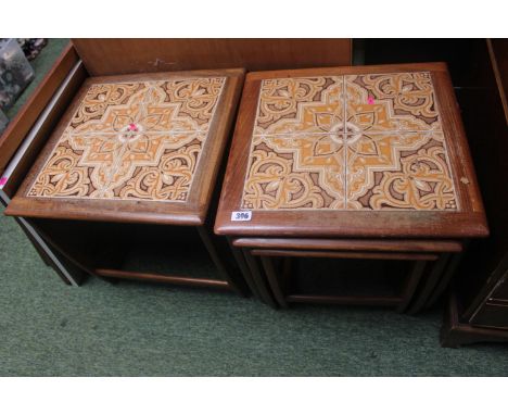 Nest of 3 Tile topped coffee tables and a Tile topped table 