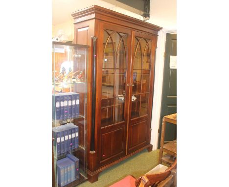 Large Glazed display cabinet with pillar supports 