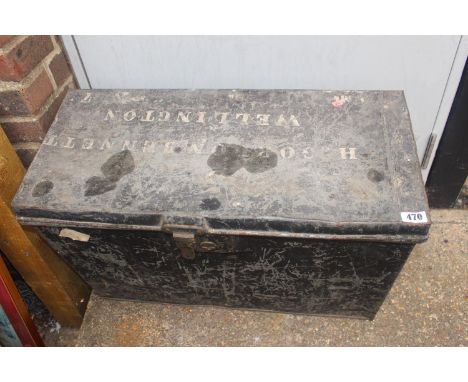 Vintage Travelling trunk and assorted tools 
