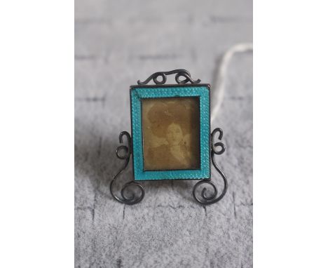Early 2othC Siler enamelled rectangular picture frame with stand 