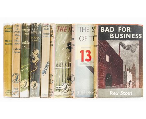 Collins Crime Club.- Stout (Rex) Bad for Business, jacket spine sunned, spine ends and corners a little chipped, extremities 