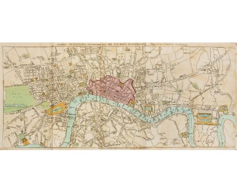 London.- Wakefield (Priscilla) Perambulations in London and its Environs, first edition, folding hand-coloured engraved map, 