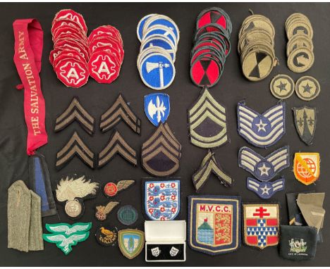 WW2 US Army Shoulder sleeve insignia: 19th Army Corps x 14 examples, unissued condition: 9th Army x 36 examples unissued cond