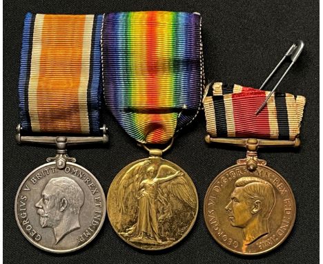 WW1 British Medal Group comprising of British War Medal 1914-1918, Victory Medal to M2-105346 CQM Sjt J I Webster, Army Servi