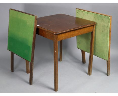 A mahogany occasional table with moulded edge &amp; rounded corners to the square top, &amp; on four square legs, 27” wide x 